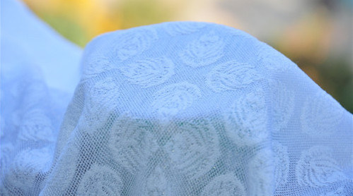 ผ้าหุ้มเบาะ Jacquard สีขาวผ้าชุดแต่งงาน 57/58 