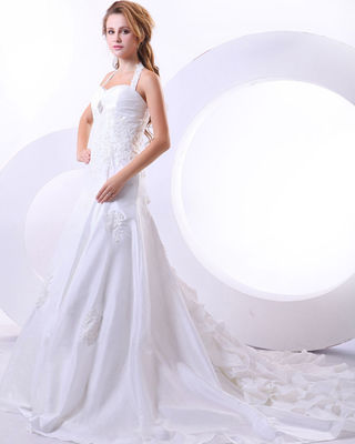 ทำเองรอบสายคล้องคอAppliquesชุดแต่งงานสำหรับbirdal,สาว,สตรี