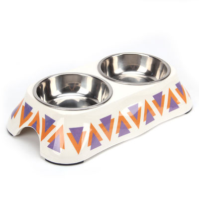 2 In1 Cute Frog Double Stainless Steel Pet Food Water Feeding Bowls