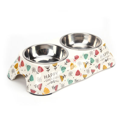 2 In1 Cute Frog Double Stainless Steel Pet Food Water Feeding Bowls