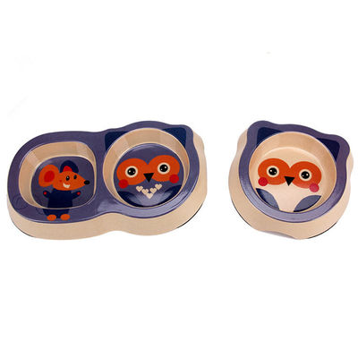 ชามอาหารแมวและสุนัขไม้ไผ่รูปลักษณ์น่ารักและสวยงาม