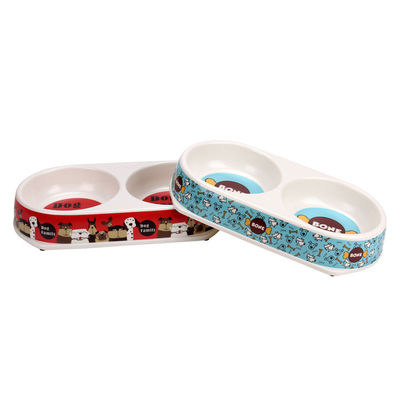 ชามอาหารสัตว์เลี้ยงสุนัขและแมวเมลามีนต้านเชื้อแบคทีเรียคู่